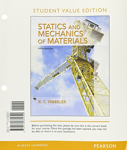 Stock image for Statics and Mechanics of Materials, Student Value Edition for sale by HPB-Red