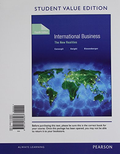 Stock image for International Business: The New Realities for sale by Textbooks_Source