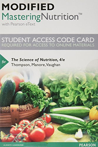 Beispielbild fr Modified MasteringNutrition with MyDietAnalysis with Pearson eText -- Standalone Access Code -- for The Science of Nutrition (4th Edition) zum Verkauf von SecondSale