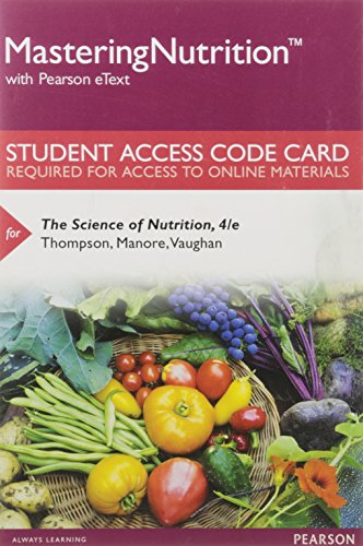 Beispielbild fr Mastering Nutrition with MyDietAnalysis with Pearson eText -- Standalone Access Card -- for The Science of Nutrition (4th Edition) zum Verkauf von Bulrushed Books