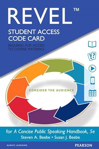 9780134401645: A Concise Public Speaking Handbook Revel Access Code: Consider the Audience