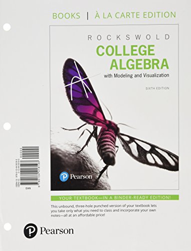 Beispielbild fr College Algebra with Modeling and Visualization zum Verkauf von BooksRun