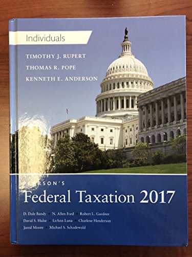 Beispielbild fr Pearson's Federal Taxation 2017 Individuals (30th Edition) (Prentice Hall's Federal Taxation Individuals) zum Verkauf von HPB-Red