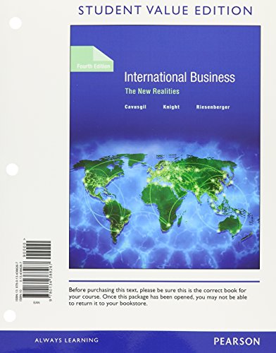 Beispielbild fr International Business: The New Realities, Student Value Edition Plus MyManagementLab with Pearson eText -- Access Card Package (4th Edition) zum Verkauf von SecondSale