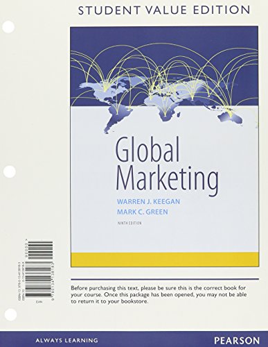 9780134421971: Global Marketing, Student Value Edition Plus MyLab Marketing with Pearson eText -- Access Card Package (9th Edition)