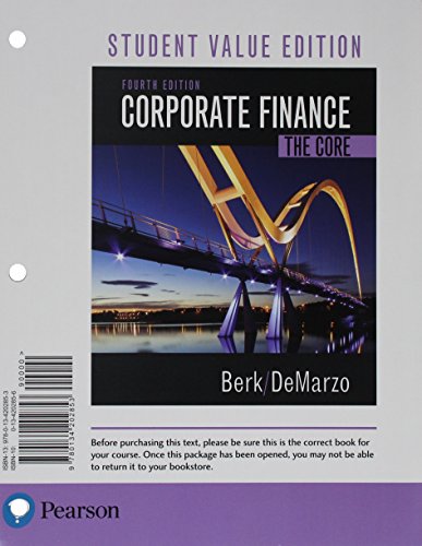 Imagen de archivo de Corporate Finance: The Core, Student Value Edition Plus MyLab Finance with Pearson eText -- Access Card Package a la venta por One Planet Books