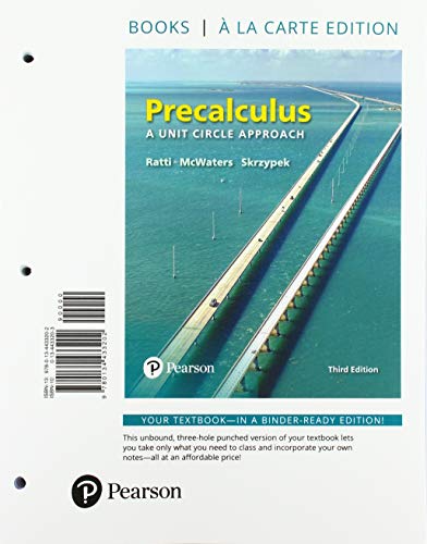 Imagen de archivo de Precalculus: A Unit Circle Approach, Books a la Carte Edition (3rd Edition) a la venta por SecondSale