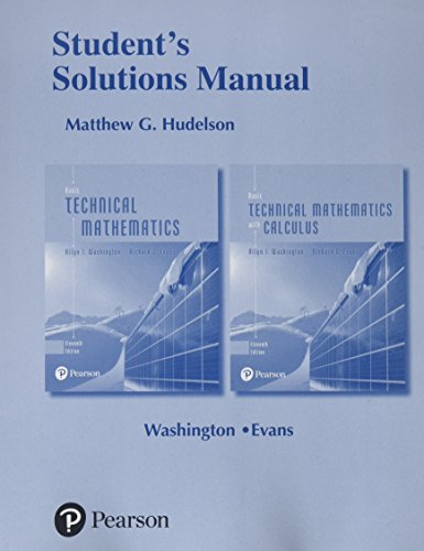 Beispielbild fr Student Solutions Manual for Basic Technical Mathematics zum Verkauf von Better World Books