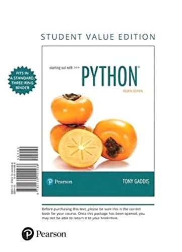 9780134444468: Starting Out With Python