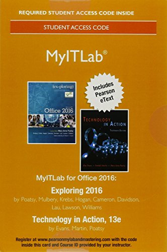 Stock image for Mylab It with Pearson Etext -- Access Card -- For Exploring 2016 with Technology in Action for sale by Bulrushed Books