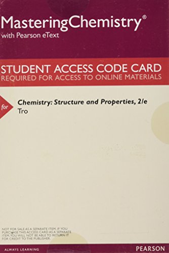 Imagen de archivo de MasteringChemistry with Pearson eText -- ValuePack Access Card -- for Chemistry: Structure and Properties a la venta por Textbooks_Source