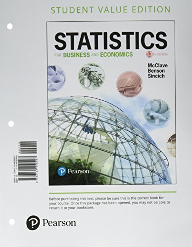 Stock image for Statistics for Business and Economics: Student Value Edition for sale by Revaluation Books