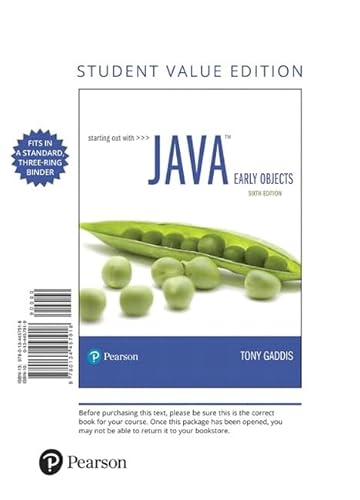 9780134457918: Starting Out With Java: Early Objects - Student Value Edition