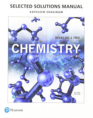 Beispielbild fr Selected Solutions Manual for Chemistry: Structure and Properties zum Verkauf von HPB-Red