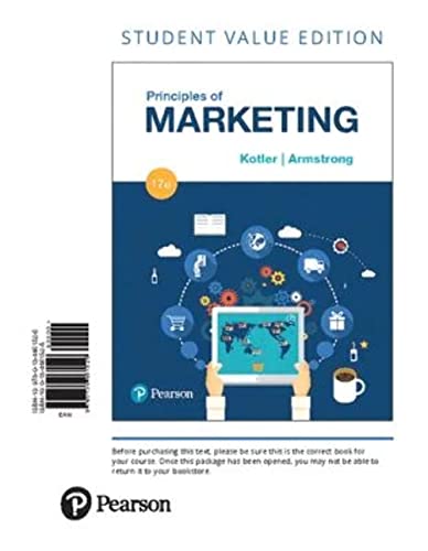 9780134461526: Principles of Marketing