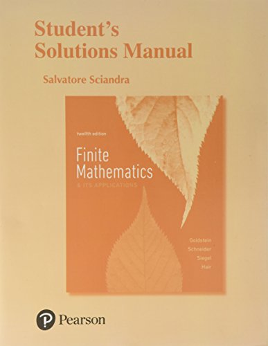 Beispielbild fr Student Solutions Manual for Finite Mathematics & Its Applications zum Verkauf von BooksRun