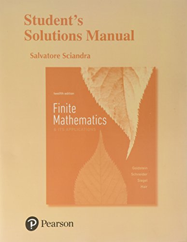 Stock image for Student Solutions Manual for Finite Mathematics & Its Applications for sale by Book Deals