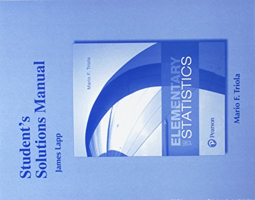 Imagen de archivo de Student's Solutions Manual for Elementary Statistics a la venta por SecondSale