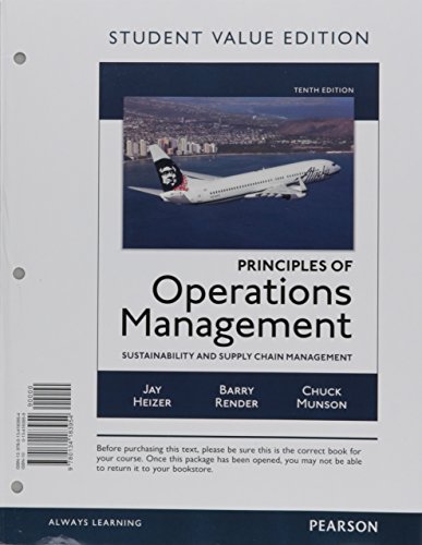 Beispielbild fr Principles of Operations Management: Sustainability and Supply Chain Management, Student Value Edition Plus MyLab Operations Management with Pearson eText -- Access Card Package zum Verkauf von Textbooks_Source