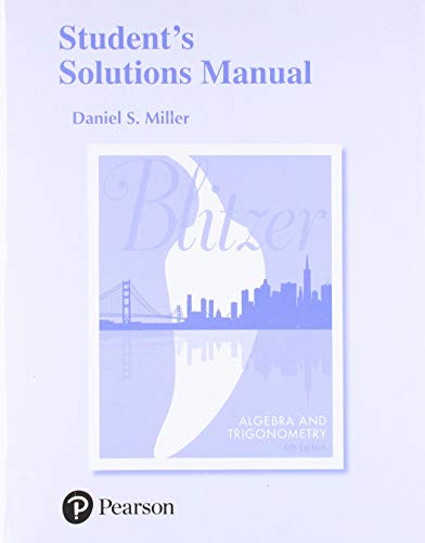 Student's Solutions Manual for Algebra and Trigonometry (Paperback) - Robert Blitzer