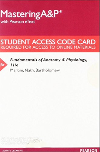 Imagen de archivo de Mastering A&P with Pearson eText -- ValuePack Access Card -- for Fundamentals of Anatomy & Physiology a la venta por Textbooks_Source