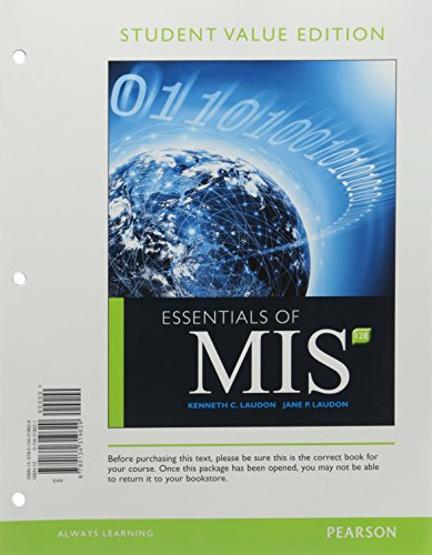 Beispielbild fr Essentials of Mis + Mymislab With Pearson Etext: Student Value Edition zum Verkauf von Revaluation Books