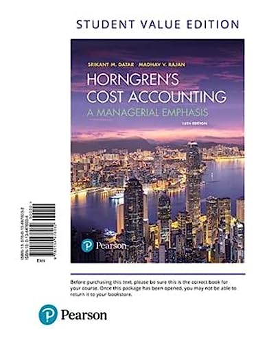 Stock image for Horngren's Cost Accounting, Student Value Edition (16th Edition) for sale by SecondSale