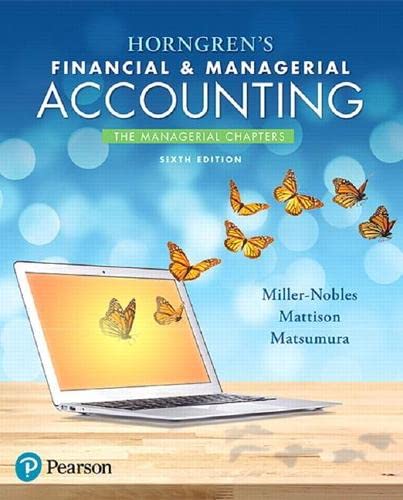 Beispielbild fr Horngren's Financial & Managerial Accounting, The Managerial Chapters zum Verkauf von HPB-Red