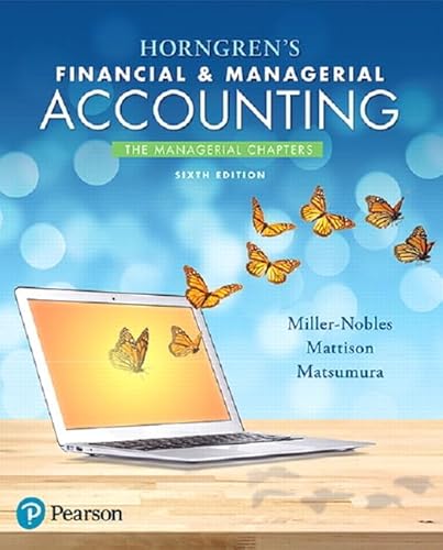 Stock image for Horngren's Financial & Managerial Accounting, The Managerial Chapters for sale by HPB-Red