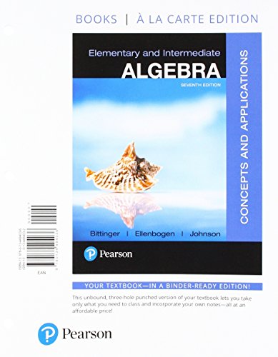 Imagen de archivo de Elementary and Intermediate Algebra: Concepts and Applications, Books a la Carte Edition a la venta por HPB-Red