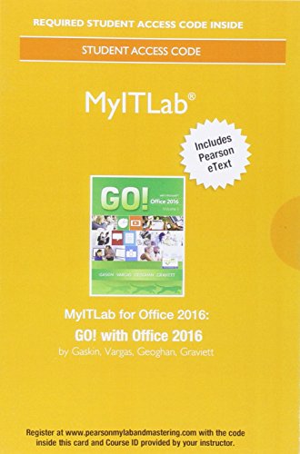 Imagen de archivo de MyLab IT with Pearson eText -- Access Card -- for GO! with Office 2016 a la venta por HPB-Red