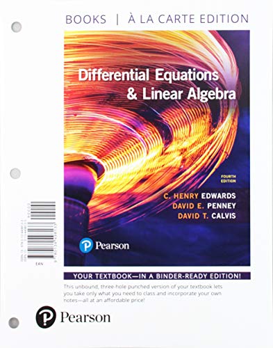 Imagen de archivo de Differential Equations and Linear Algebra: Books a La Carte Edition a la venta por Revaluation Books