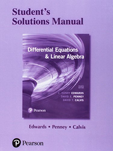 9780134498140: Student Solutions Manual for Differential Equations and Linear Algebra