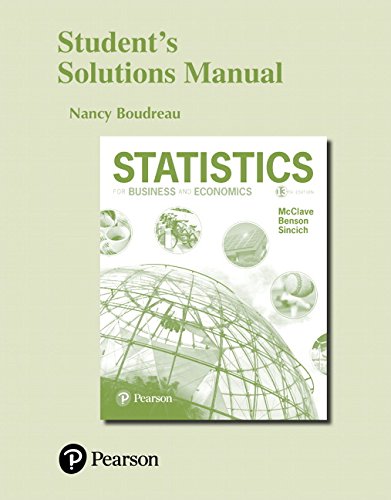 9780134513034: Student Solutions Manual for Statistics for Business and Economics