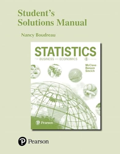 Stock image for Student's Solutions Manual for Statistics for Business and Economics for sale by SecondSale