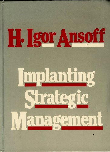 Imagen de archivo de Implanting Strategic Management a la venta por ThriftBooks-Atlanta