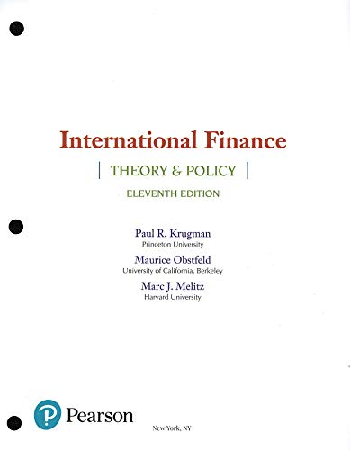 Imagen de archivo de International Finance: Theory & Policy (11th Edition) Looseleaf a la venta por EXPEDITEBOOKS