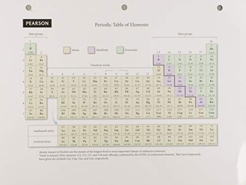 9780134522111: Periodic Table Study Card for Chemistry: A Molecular Approach, Second Canadian Edition