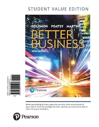 Imagen de archivo de Better Business, Student Value Edition a la venta por HPB-Red
