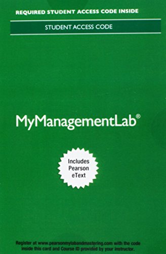 Imagen de archivo de MyManagementLab with Pearson eText -- Access Card -- for Essentials of Organizational Behavior (NEW!!) a la venta por BookHolders