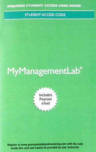 Stock image for MyManagementLab with Pearson eText -- Access Card -- for Management for sale by Facetextbooks