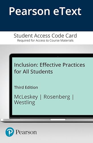 Beispielbild fr Inclusion: Effective Practices for All Students with Enhanced Pearson eText -- Access Card zum Verkauf von Textbooks_Source