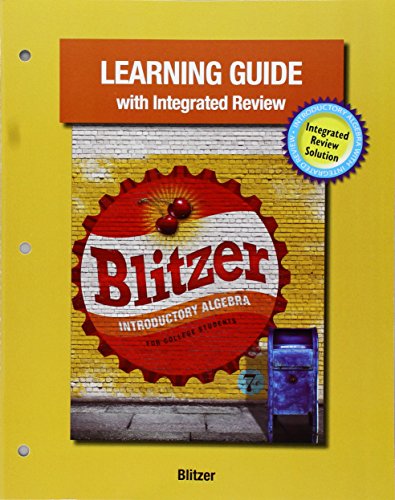 Beispielbild fr Learning Guide for Introductory Algebra for College Students with Integrated Review zum Verkauf von Better World Books