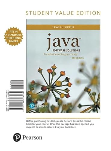 Beispielbild fr Java Software Solutions: Foundations of Program Design zum Verkauf von Revaluation Books