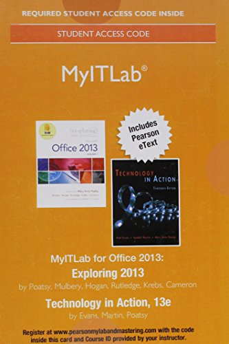 Beispielbild fr MyITLab 2013 with Pearson eText -- Access Card -- for Exploring 2013 with Technology In Action 13e zum Verkauf von BookHolders