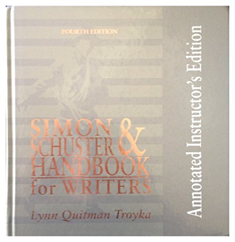 Stock image for Simon & SSchuster Handbook for Writers Annotated Instructor's Edition for sale by Once Upon A Time Books