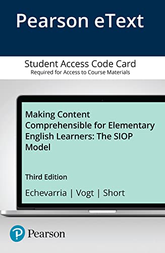 Beispielbild fr Making Content Comprehensible for Elementary English Learners: The SIOP Model -- Enhanced Pearson eText zum Verkauf von SecondSale