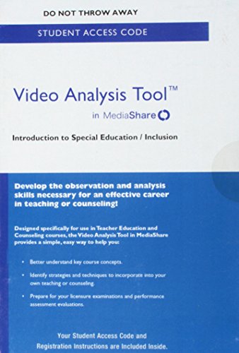 9780134550268: Video Analysis Tool for Introduction to Special Education/Inclusion in Mediashare -- Valuepack Access Card