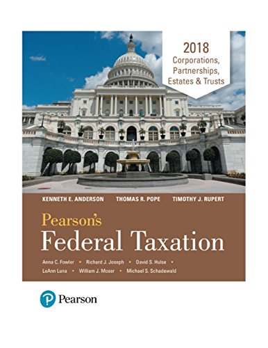 Beispielbild fr Pearson's Federal Taxation 2018 Corporations, Partnerships, Estates and Trusts zum Verkauf von Better World Books