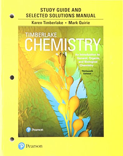 Beispielbild fr Student Study Guide and Selected Solutions Manual for Chemistry: An Introduction to General, Organic, and Biological Chemistry zum Verkauf von Byrd Books